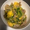 みんこの作ってみた!投稿(【豚こまと豆苗のふわたま炒め】ご飯が進む節約おかず♡)