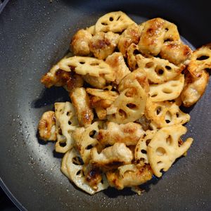 1421077の作ってみた!投稿(【食材2つ】豚こまと蓮根の味噌炒め)