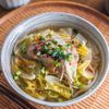【ホロッと鶏肉と白菜のピリ辛白湯うどん】