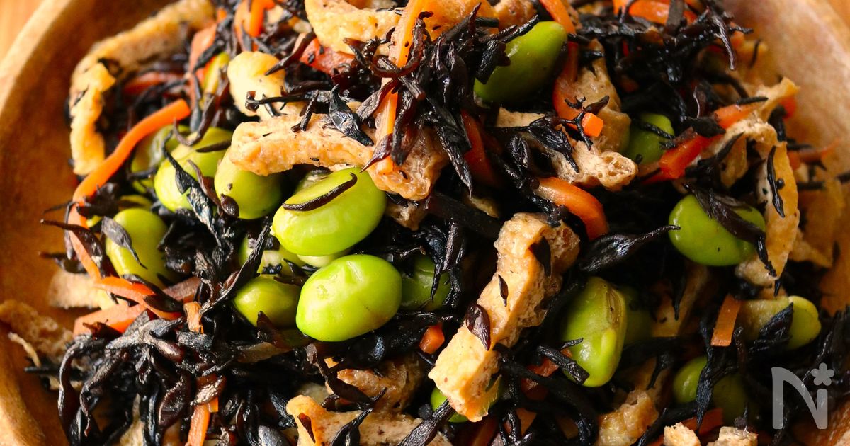 レンジで5分！【ひじきと枝豆の旨煮】栄養満点副菜♩