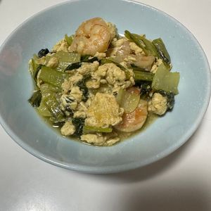 しんやの作ってみた!投稿(簡単！エビと卵のオイスター炒め)