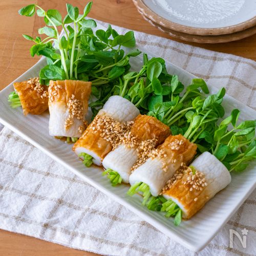 【5分でパッと華やか】ちくわと豆苗の中華風はさみサラダ