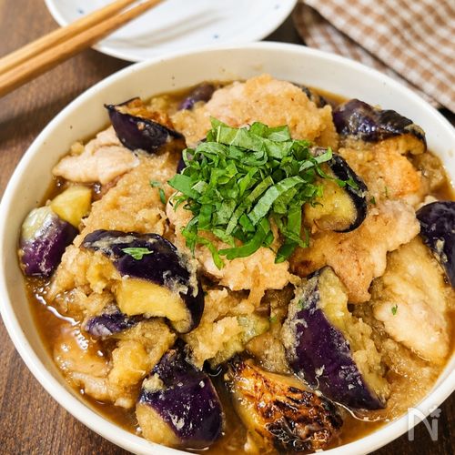 【なすと鶏肉の梅みぞれ】じゅわ～っと美味しい♡さっぱり