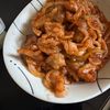 あきの作ってみた!投稿(ご飯がすすむ！豚こまと玉ねぎの濃厚ポークチャップ)