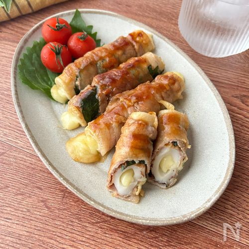 【豚バラちくわチーズ】味付けは焼肉のタレだけ!お弁当にも◎