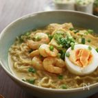 スパイシーなシンガポールの麺、ラクサヌードル風ラーメン