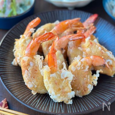 【ライスペーパーでくしゅくしゅエビフライ】節約/かさまし