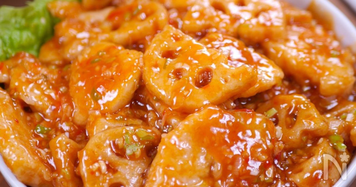 うまトロ🤩鶏むね肉とれんこんのチリソース煮☆