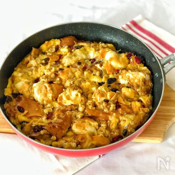 フライパンでお手軽に♡パンプティング♡朝食にもぴったり！