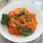 【鶏肉のトマトカレー煮込み】レンチン調理