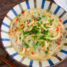 レンジで5分!簡単担々風うどん