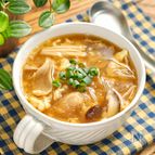 【きのこと生姜の中華スープ】短時間でもお肉やわやわ～！