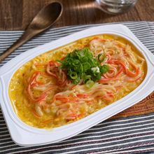 パックご飯で簡単♡包丁不要で作れる「スピードかにたま丼」