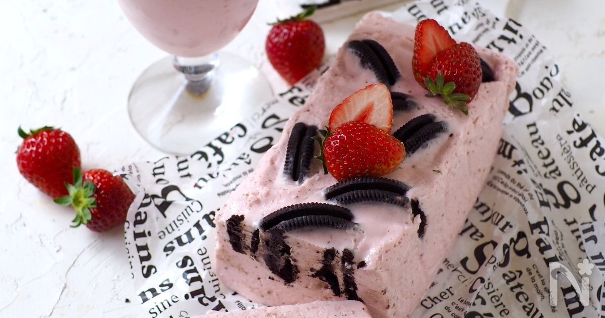 簡単3分！そのまんまオレオの苺ヨーグルトチーズケーキ
