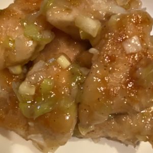 ゆっきぃの作ってみた!投稿(揚げずに簡単！鶏肉の旨だし甘酢ねぎ炒め)