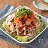 【豚バラと野菜のレンジ蒸し】明太おろしだれが最高♪