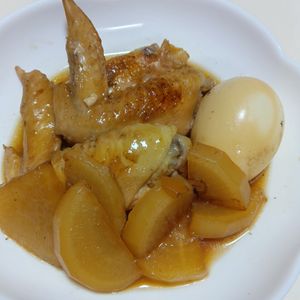 marine55の作ってみた!投稿(こっくり味染み！手羽先と大根とゆで卵の煮物)
