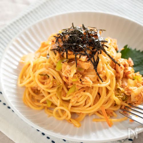 やみつき!ツナキムチのクリームパスタ