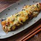 【トースターでOK】鮭のしいたけマヨチー焼き