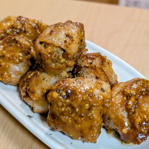 まゆのの作ってみた!投稿(【マッシュルームの豚巻きオイマヨ粒マスソース】まるごと激旨！)