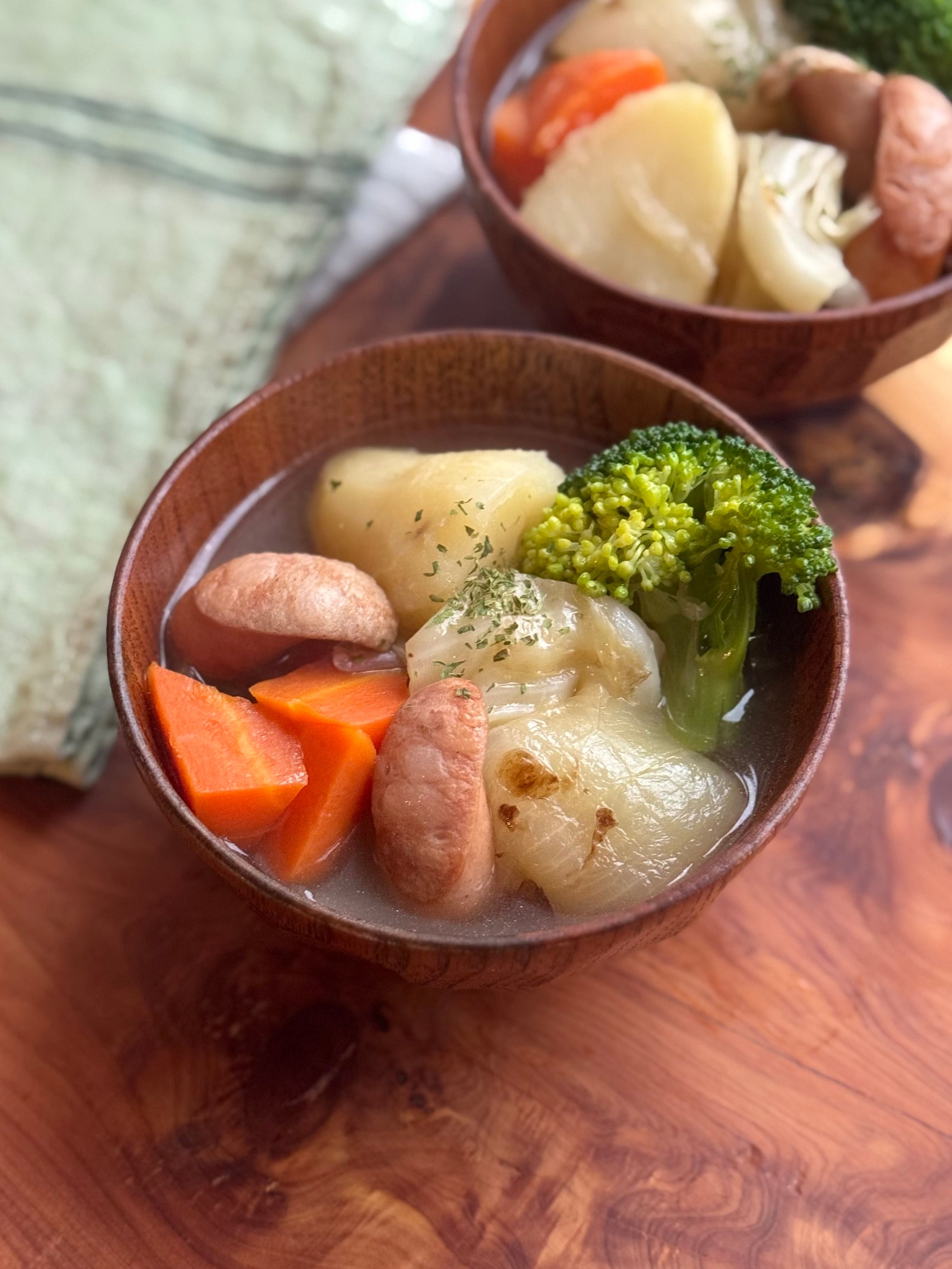 即席ポトフ風スープ】10分かからない♡包丁まな板不要！ | レシピ