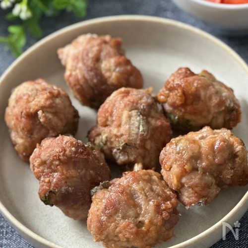 【揚げない！簡単！】豚こまde大葉唐揚げ