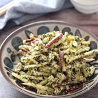【さつまいもとむね肉の旨だしのりごま炒め】うどんスープで激旨
