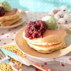 休日の朝食に！宇治金時パンケーキ