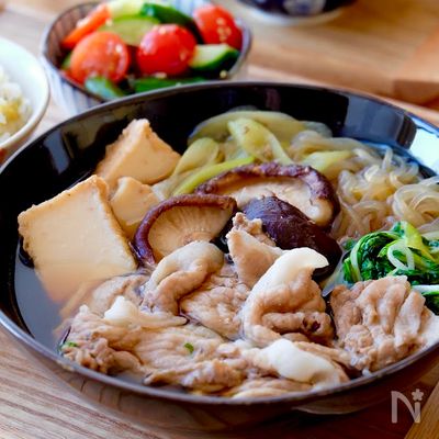 【ワンパン15分♪豚すき煮】野菜たっぷりで健康的