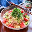 【トマトとツナと大葉の香味そうめん】5分で簡単♬︎