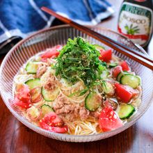 【トマトとツナと大葉の香味そうめん】5分で簡単♬︎