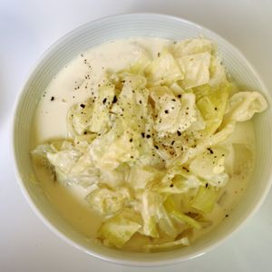 曖昧の作ってみた!投稿(『クラムチャウダー風♡』あさりと春キャベツの豆乳スープ)