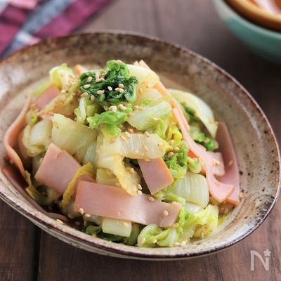 【冷凍作り置き】レンチン！白菜とハムの中華和え