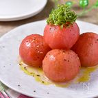 丸ごとフルーツトマトの白だしマリネ│簡単作り置き＆前菜に♪