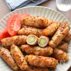 米粉deさつまいもと大葉の豚肉巻き☆ハニマスが最高☆