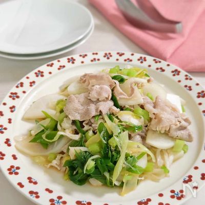 【カブと長ネギのあっさり豚しゃぶ】野菜もたっぷり食べられる!