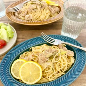 のりのり🐾🎀🤍の作ってみた!投稿(【豚こま肉のねぎ塩レモンパスタ】ワンパンだから美味しい♪)