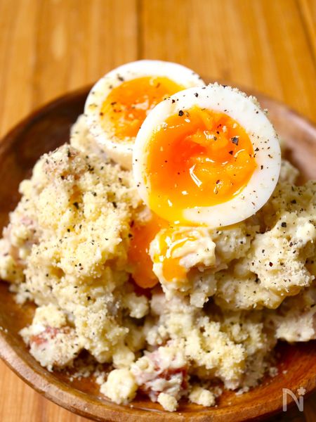 レンジで5分！【カルボナーラ風ポテトサラダ】簡単やみつき♩