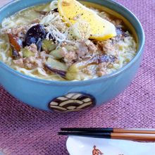 とろ～り♡ネギ塩レモン麻婆茄子ラーメン！