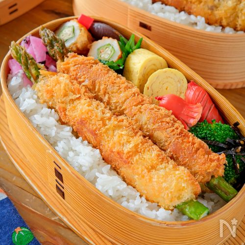 【丸ごとアスパラの肉巻きフライ】旬のお弁当/子供も大人も喜ぶ