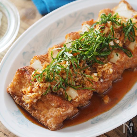 秘伝だれで。油淋厚揚げ【ヘルシー・節約・時短・簡単】