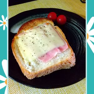 チョロリスの作ってみた!投稿(さわやかな甘味！粒マスベーコンチーズトースト)