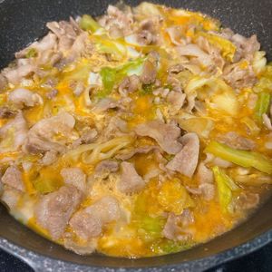 ぷりんの作ってみた!投稿(【ねぎ豚たまご丼】10分で完成！すき焼のたれで簡単！)