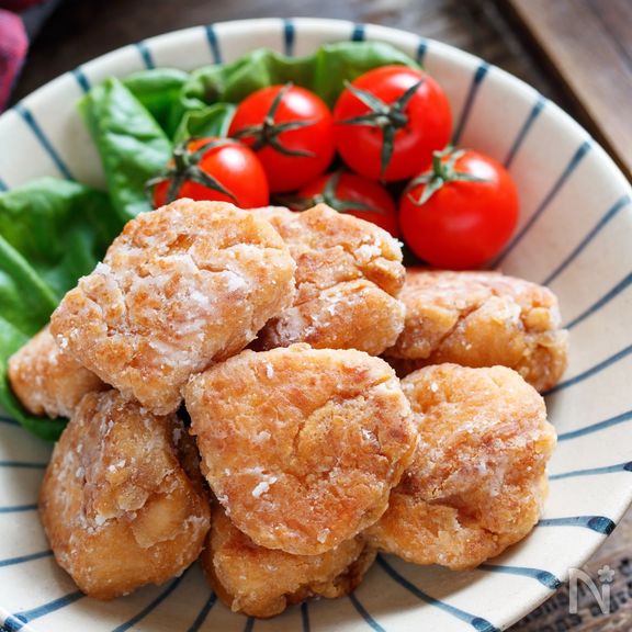 むね肉deにんにく醤油唐揚げ【#作り置き #油は大さじ3】