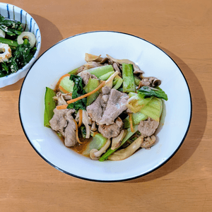 かおちゃんの作ってみた!投稿(ご飯がすすむ中華おかず☆『豚こま肉と青梗菜の中華炒め』)