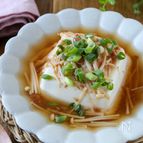 やさしい味わい♪【豆腐のえのき梅あんかけ】