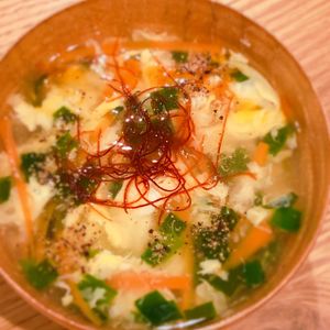 ミルクの作ってみた!投稿(【12kgやせた管理栄養士考案】エスニックふわとろ卵スープ)