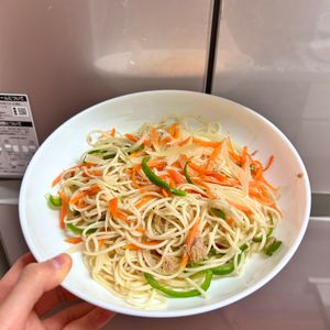 ケの作ってみた!投稿(ツナと野菜のそうめんチャンプルー)