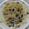 KUMIKOの作ってみた!投稿(ほうれん草とベーコンの濃厚クリームパスタ)