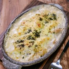 熱々を食べよう「鶏肉のペンネグラタン」